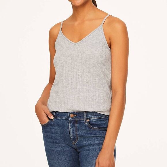 LOFT Gray Double V Cami - Picture 2 of 9